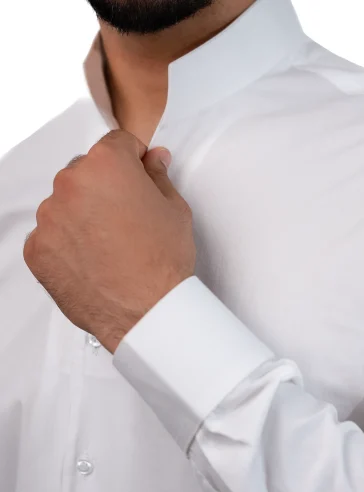 Chemise col philosophe Blanc