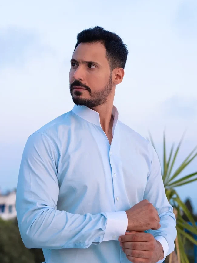 Chemise col philosophe Ciel